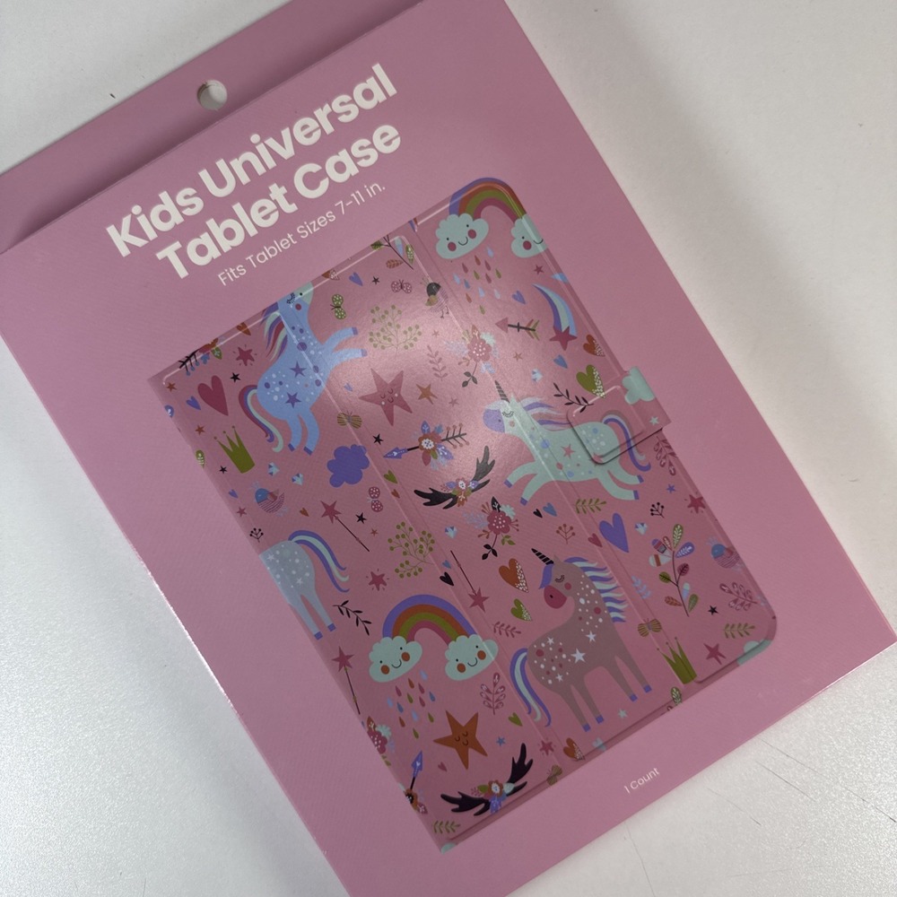 Kids Universal Tablet Case Unicorn‎ Rainbow Pink Fits 7–11" Tablets New